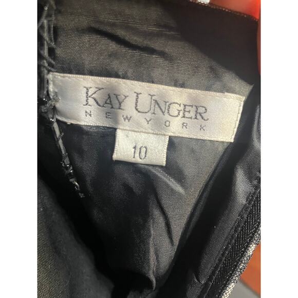 Kay Unger Black Beaded Floral TulleTank top size 10 - Picture 6 of 9